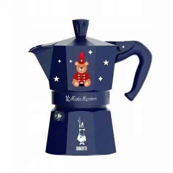 Caffettiera moka BIALETTI Moka Express 3 tazze 150 ml, Joyful Christmas Blue