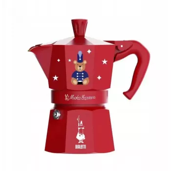 Caffettiera moka BIALETTI Moka Express 3 tazze (150 ml) caffettiera rossa per piano cottura