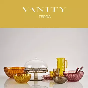 Alzata piccola Guzzini Vanity con campana, fumé