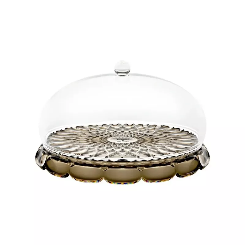 Guzzini Vanity Alzata per torte piccola con campana, Smoke