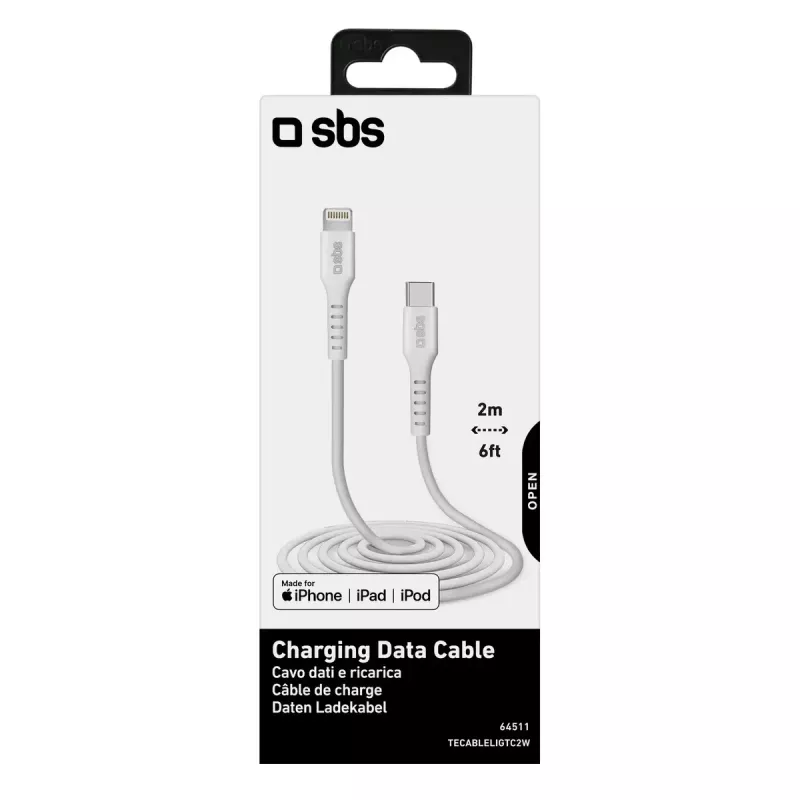 Cavo Lightning a USB-C SBS Mobile TECABLELIGTC2W — 2 m, bianco