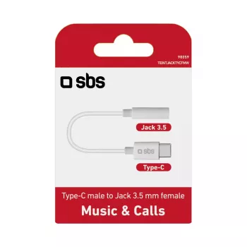 Cavo mobile SBS TEINTJACKTYCFMW bianco 0,09 m 3,5 mm USB-C