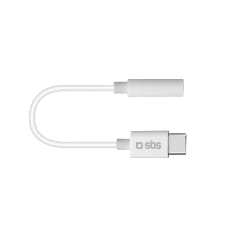 Cavo mobile SBS TEINTJACKTYCFMW bianco 0,09 m 3,5 mm USB-C