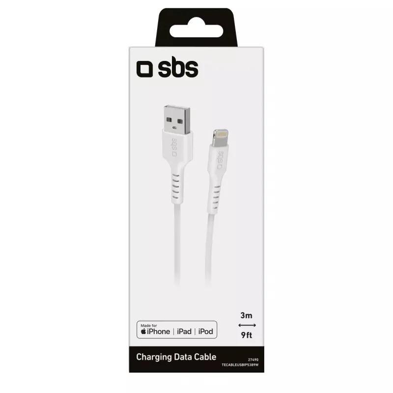 Cavo Lightning SBS TECABLEUSBIP5389W 3 m bianco USB A