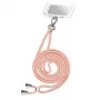 Cordino per cellulare SBS TEUNILACEP, rosa, tessuto, 1 pezzo, lunghezza (confezione) 200 mm