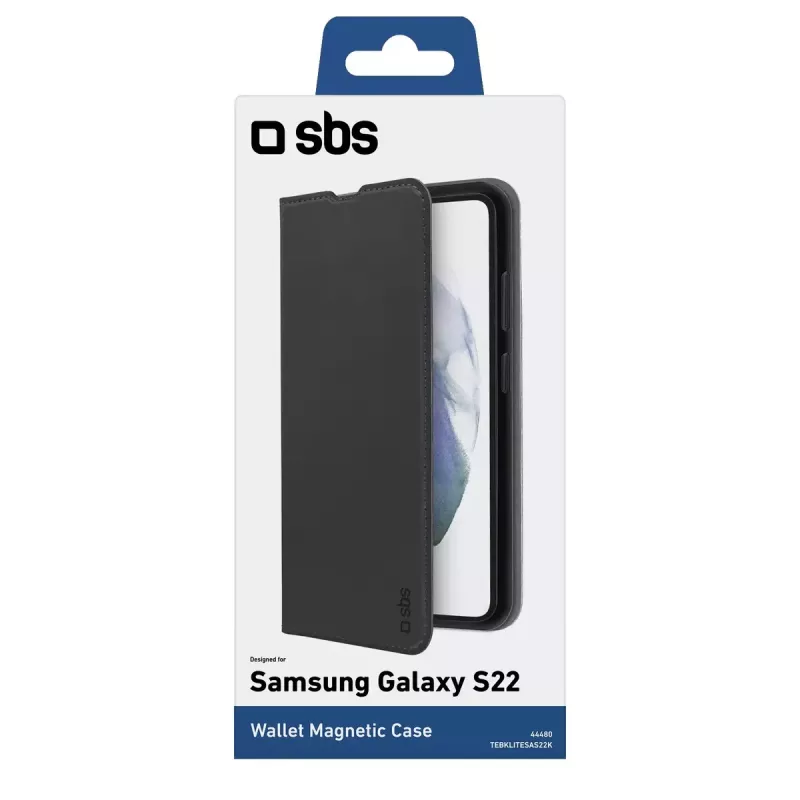 Custodia wallet SBS Galaxy S22+ 16,8 cm nero 2 scomparti per carte