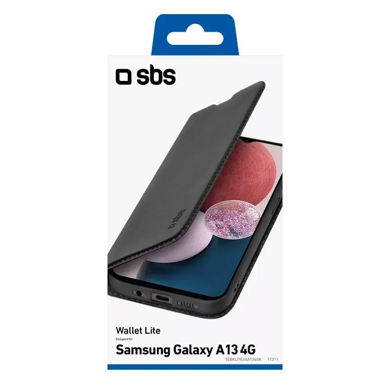 Custodia book wallet SBS TEBKLITESAA134GK per Samsung Galaxy A13 6,6 pollici nero