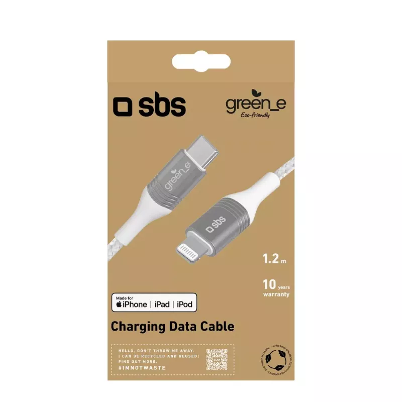 Cavo Lightning SBS GRECABLELIGTC12BW 1,2 m argento bianco