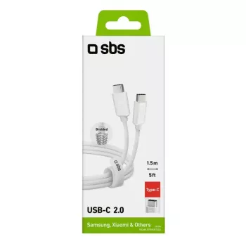 Cavo USB-C a USB-C SBS Mobile TECABLETISSUETCCG, USB 2.0, 1,5 m, bianco