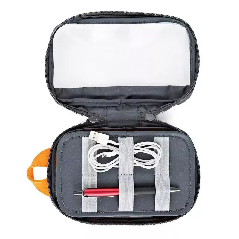 Borsa Lowepro GearUp Pouch Mini nylon poliestere ripstop grigia arancione