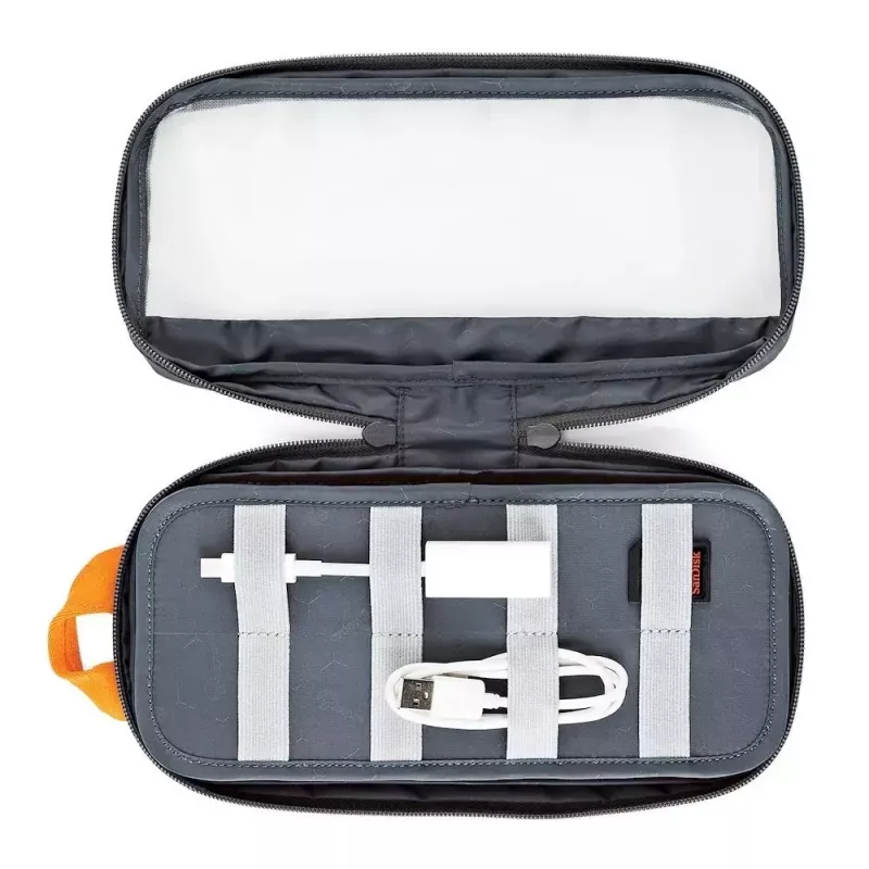 Borsa Lowepro Pouch Medium GearUp GL LP37139-GRL nylon ripstop poliestere arancione grigia 280x45x140mm