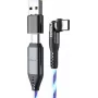 Cavo USB-C 2 in 1 STATIK PowerPivot Pro 2 m connettore rotante illuminazione blu