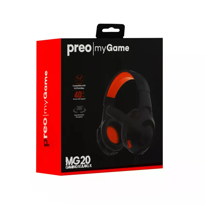 Cuffie Preo 125085402 con filo gaming nero rosso 20-20000 Hz