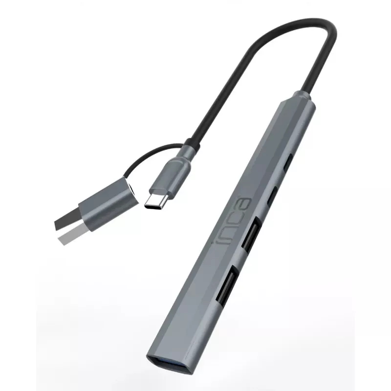 Hub USB Inca IUTP-06TX Type-A Type-C 5000 Mbit/s grigio