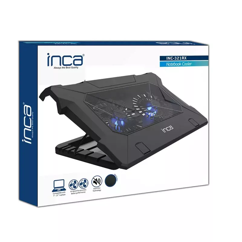 Base di raffreddamento per laptop Inca INC-321RX 43,2 cm 2 ventole nero