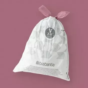 Sacchetti per rifiuti BRABANTIA 100253 per cestino da 3 L, bianco, plastica, 40 pezzi