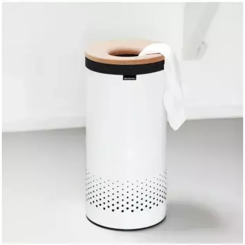 Cesto portabiancheria Brabantia 104367 marrone bianco altezza 665 mm diametro 30 cm