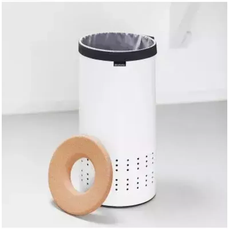 Cesto portabiancheria Brabantia 104367 marrone bianco altezza 665 mm diametro 30 cm