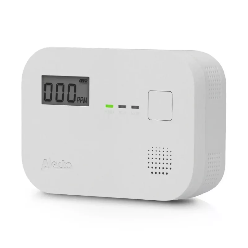 Rilevatore di monossido di carbonio Alecto COA3910 — sensore CO elettrochimico, a batteria, bianco, 110×78×37 mm