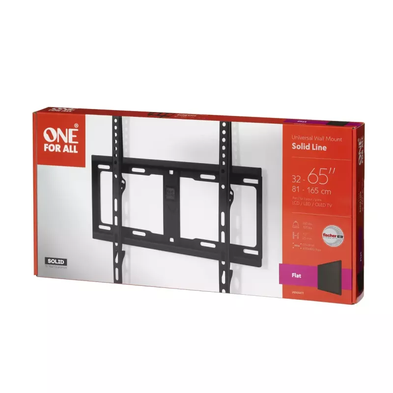 Supporto TV da parete One For All Solid 165,1 cm (65) nero