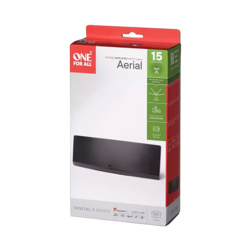 Antenna da interno One For All Design Line DVB-T Curved EX 45dB 5G