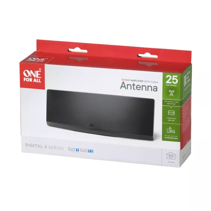 Antenna da interno One For All Design Line DVB-T Curved EX 45dB 5G