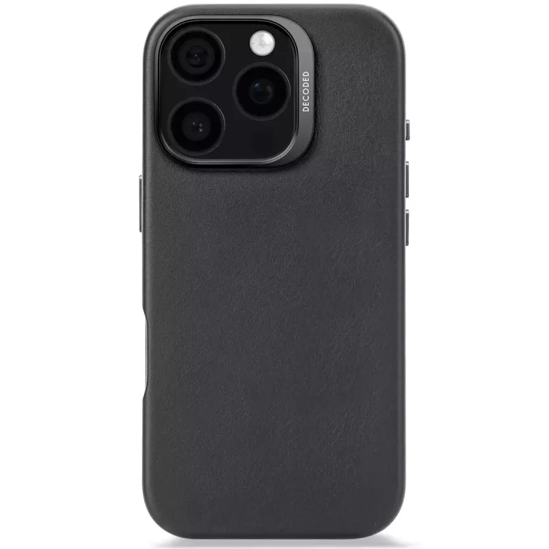 Cover Decoded in pelle iPhone 16 Pro 6.3 inch nero