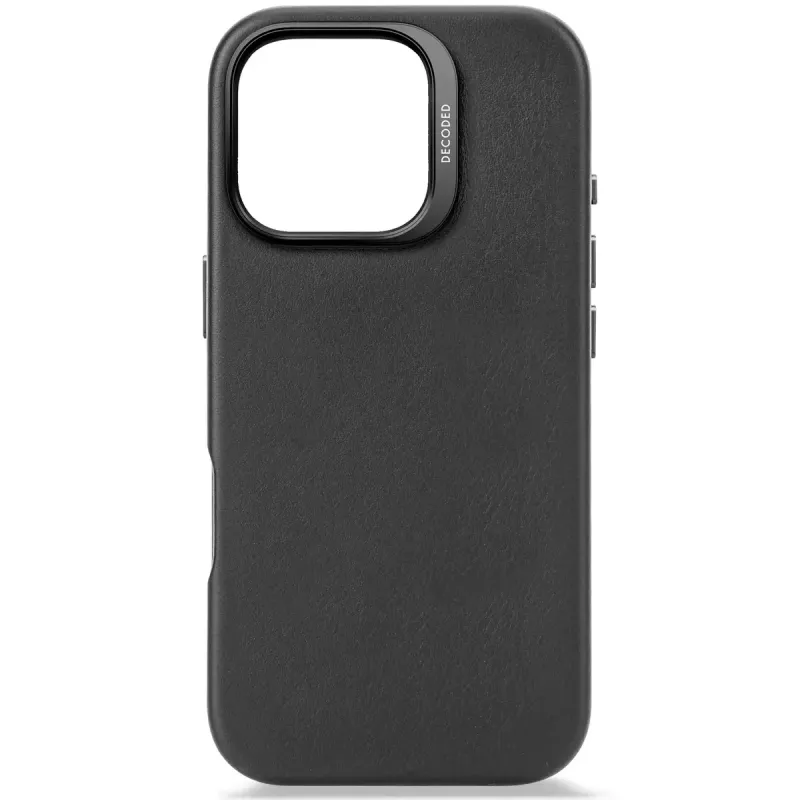 Cover Decoded in pelle iPhone 16 Pro 6.3 inch nero