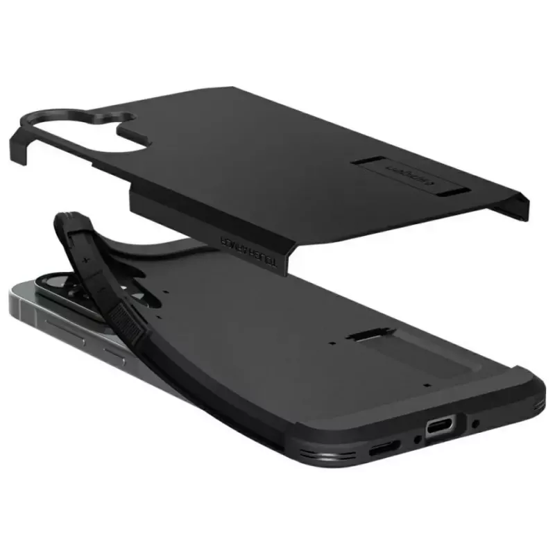 Custodia Spigen Tough Armor per Samsung Galaxy A56 5G – nero, copertura protettiva a due strati