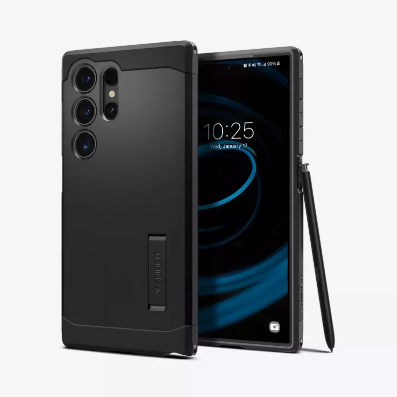 Custodia per cellulare Spigen Tough Armor nero Galaxy S24 Ultra 17,3 cm