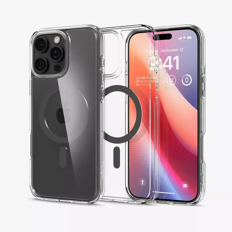 Custodia per cellulare Spigen Ultra Hybrid (MagFit) 17,5 cm grafite trasparente