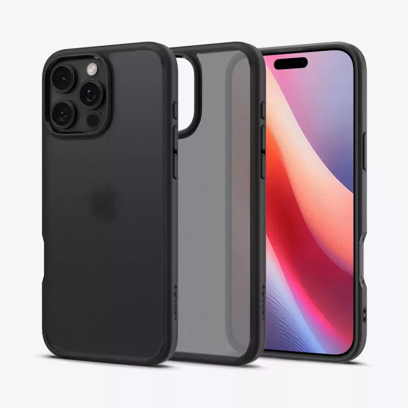 Custodia per cellulare Spigen Ultra Hybrid nero per iPhone 16 Pro 6,3 pollici