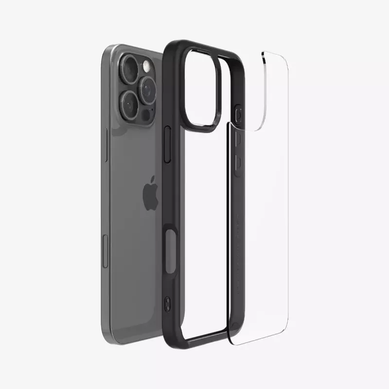 Custodia per cellulare Spigen Ultra Hybrid nero per iPhone 16 Pro