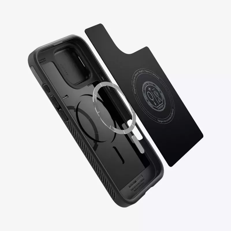 Custodia per cellulare Spigen Optik Armor nero per iPhone 16 Pro