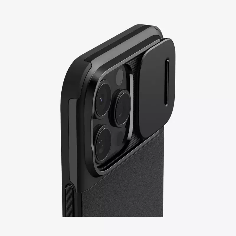 Custodia per cellulare Spigen Optik Armor nero per iPhone 16 Pro