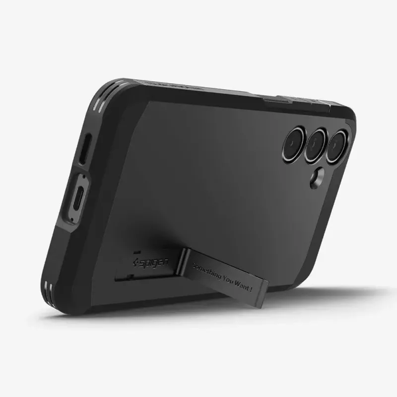 Cover Spigen Tough Armor Galaxy S24 FE nero supporto da tavolo