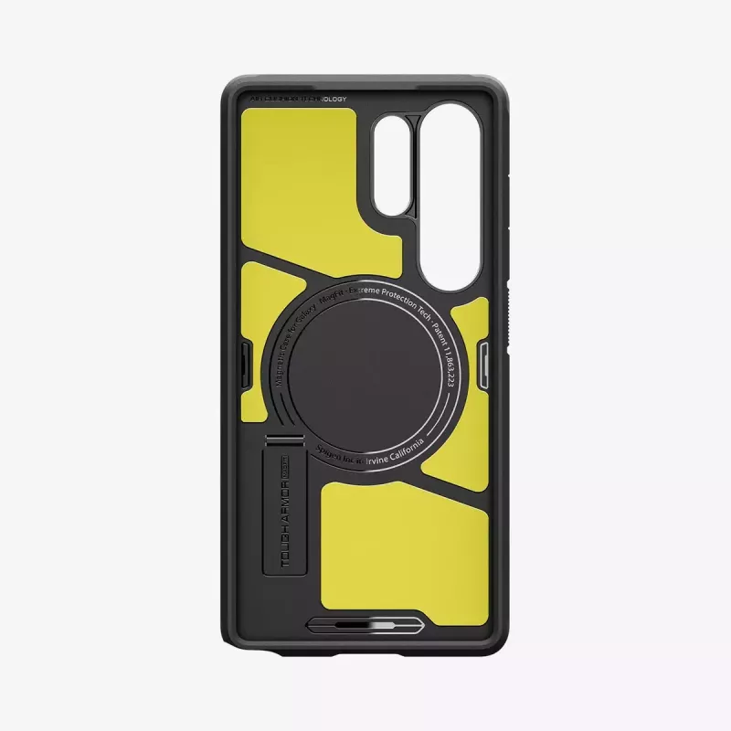 Cover Spigen Galaxy S25 Ultra Tough Armor AI nero supporto da tavolo