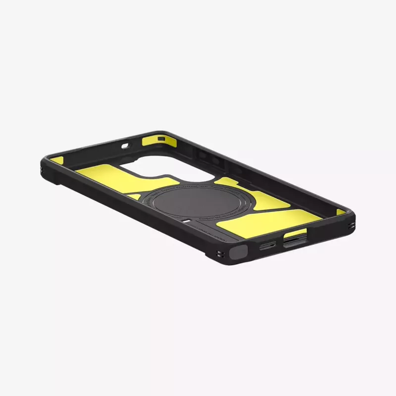 Cover Spigen Galaxy S25 Ultra Tough Armor AI nero supporto da tavolo
