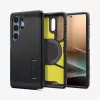 Cover Spigen Galaxy S25 Ultra Tough Armor AI nero supporto da tavolo