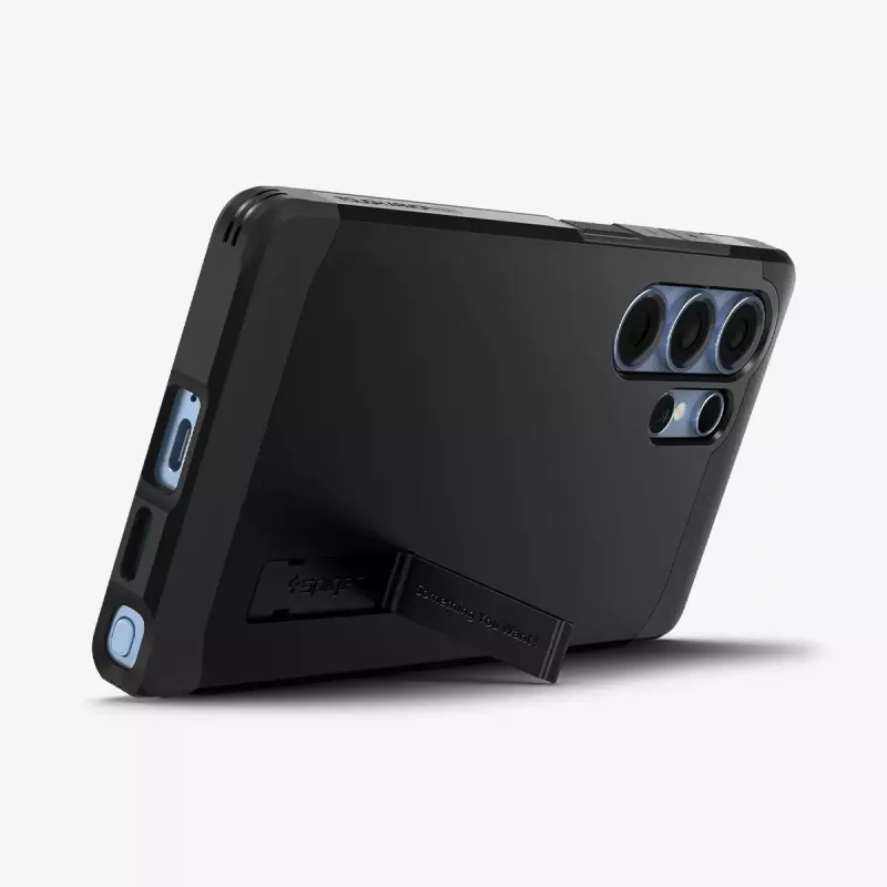 Cover Spigen Galaxy S25 Ultra Tough Armor AI nero supporto da tavolo