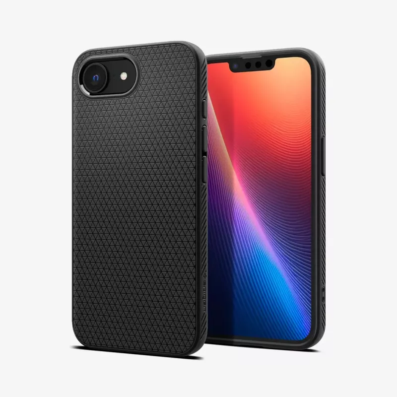 Cover Spigen Liquid Air iPhone 16e custodia nero opaco