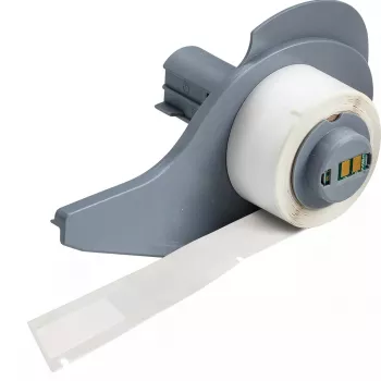 Etichette adesive per stampante Brady M71-86-461, poliestere, trasparente/bianco, 1,52×6,67 cm, 100 pezzi
