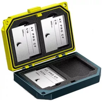 Custodia per schede di memoria Angelbird 4 schede CFast alluminio nero giallo