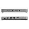 Dock per laptop / replicatore di porte ALOGIC TB4DU4 — Thunderbolt con cavo, 96 W, lettore schede SD/microSD, 3,5 mm, alluminio/ABS
