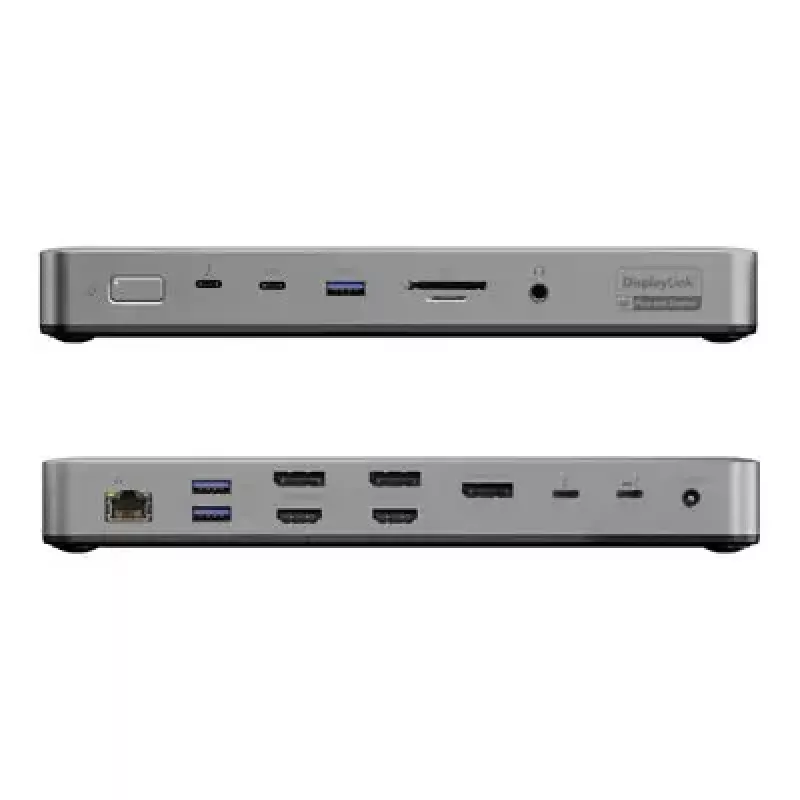 Dock per laptop / replicatore di porte ALOGIC TB4DU4 — Thunderbolt con cavo, 96 W, lettore schede SD/microSD, 3,5 mm, alluminio/ABS