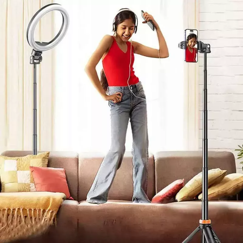 Tech-Protect L03S Selfie stick treppiede con telecomando Bluetooth, nero