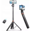 Tech-Protect L03S Selfie stick treppiede con telecomando Bluetooth, nero
