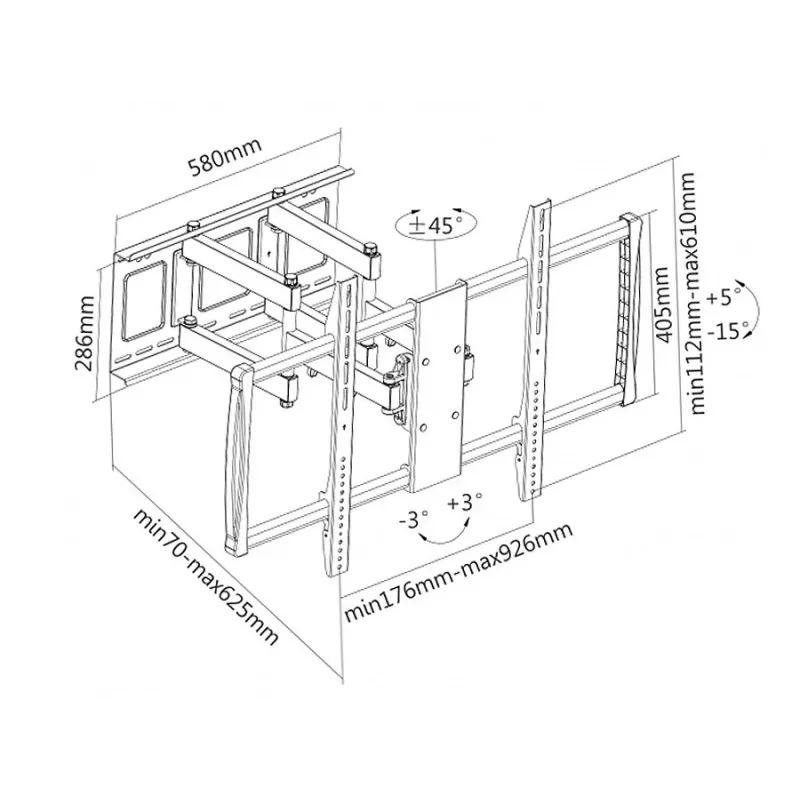 Supporto a parete Maclean MC-679 per TV LED / PLASMA / LCD – max. 80 kg