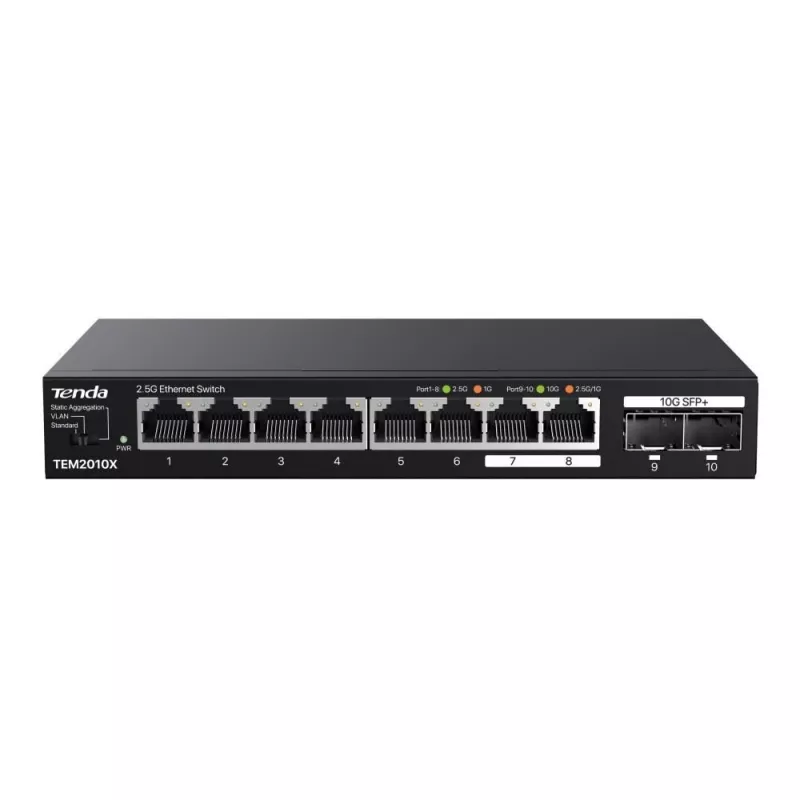 Switch di rete Tenda TEM2010X 2.5G Ethernet (100/1000/2500) desktop nero