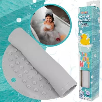 Tappetino da bagno antiscivolo grigio